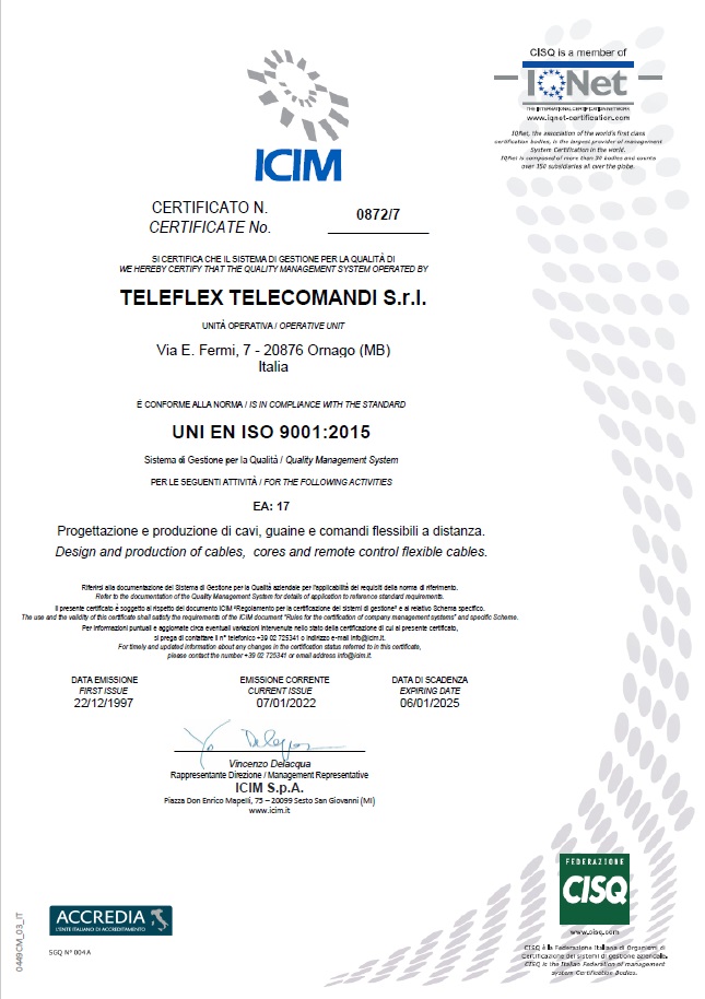 UNI EN ISO 9001 Quality management system